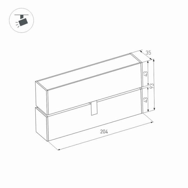 Светильник MAG-FLAT-FOLD-45-S205-6W Day4000 (WH, 100 deg, 24V) (ARL, IP20 Металл, 3 года)