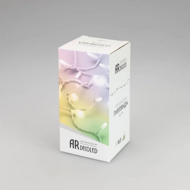 Светодиодная гирлянда ARD-STRING-CLASSIC-10000-WHITE-100LED-MILK-SYNC RGB (230V, 6.5W) (ARDCL, IP65)