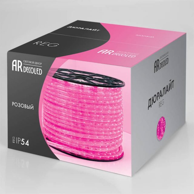 Дюралайт ARD-REG-LIVE Pink (220V, 24 LED/m, 100m) (ARDCL, Закрытый)
