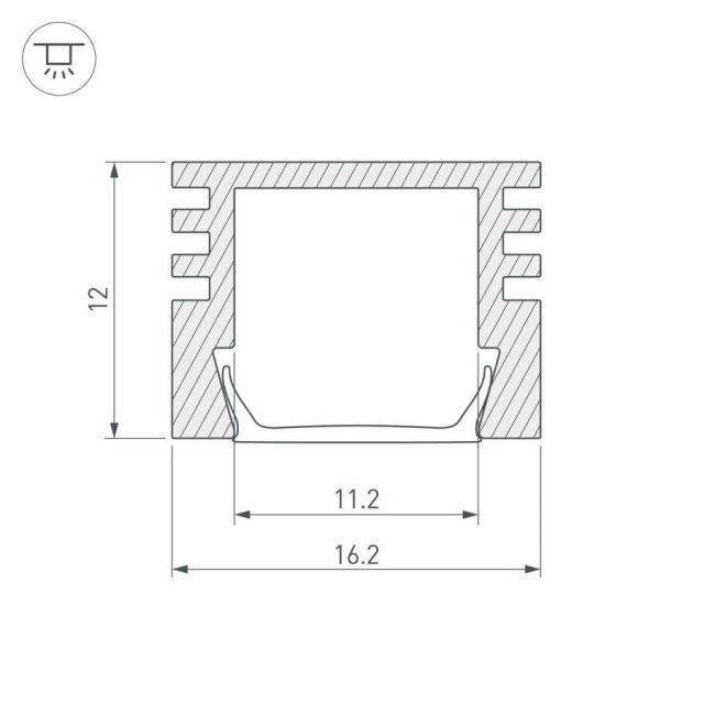 Профиль PDS-S-2000 ANOD Black (ARL, Алюминий)