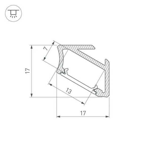 Профиль ALM-V60-2000 ANOD Black (ARL, Алюминий)