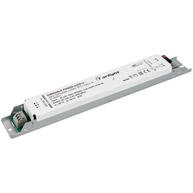 Блок питания ARV-SP24060-LONG-PFC-DALI-A (24V, 2.5A, 60W) (ARL, IP20 Металл, 5 лет)