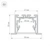 Профиль с экраном S2-LINIA55-F-2500 ANOD+OPAL (ARL, Алюминий)
