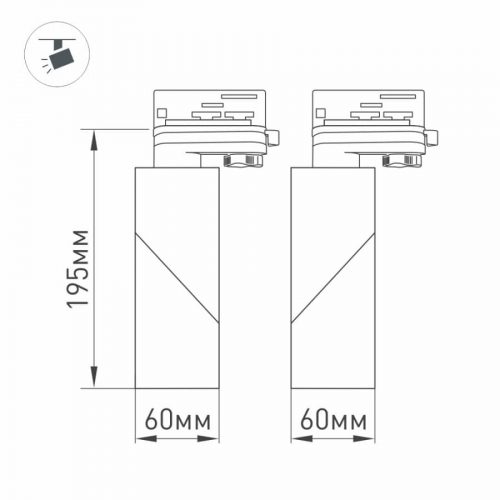 Светильник LGD-TWIST-TRACK-4TR-S60x60-12W Day4000 (BK, 30 deg) (ARL, IP40 Металл, 3 года)