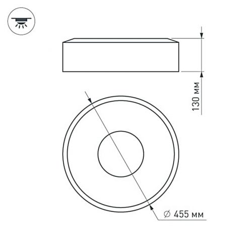 Светильник SP-TOR-RING-SURFACE-R460-33W Day4000 (WH, 120 deg) (ARL, IP20 Металл, 3 года)