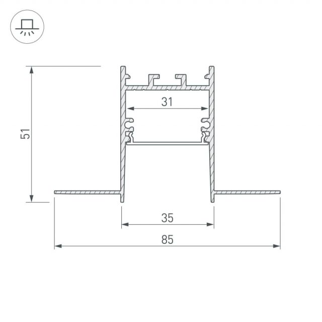 Профиль SL-COMFORT32-FANTOM-2000 ANOD (ARL, Алюминий)