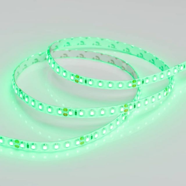 Лента RTW 2-5000SE 24V Green 2x (3528, 600 LED, LUX) (ARL, 9.6 Вт/м, IP65)