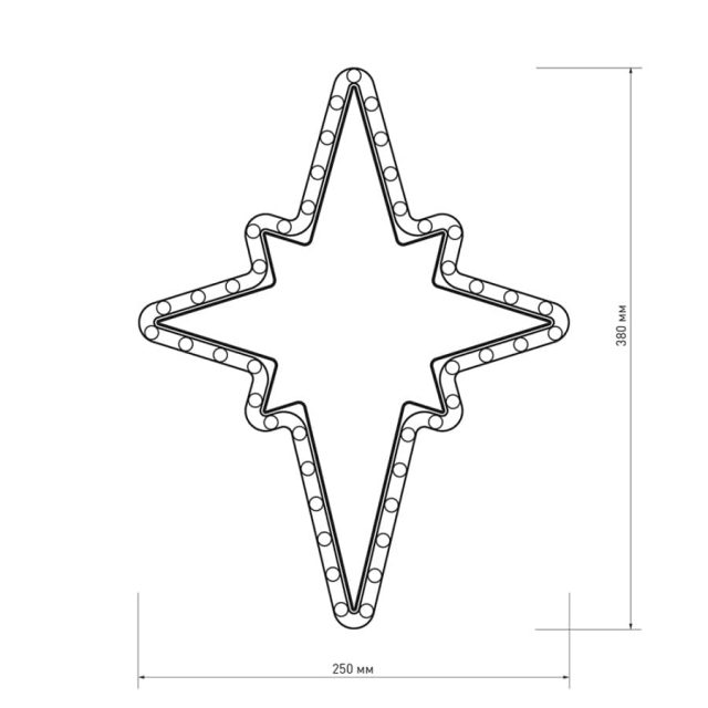 Фигура ARD-STAR-M3-380×250-36LED Warm (230V, 2.5W) (ARDCL, IP65)