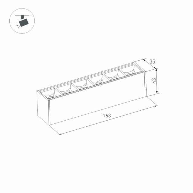 Светильник MAG-LASER-45-L160-6W Warm3000 (BK, 15 deg, 24V) (ARL, IP20 Металл, 3 года)