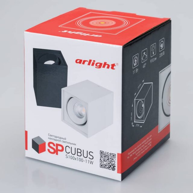 Светильник SP-CUBUS-S100x100-11W Warm3000 (WH, 40 deg, 230V) (ARL, IP20 Металл, 3 года)