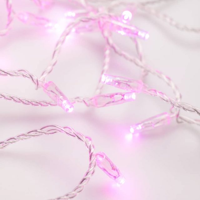 Светодиодная гирлянда ARD-STRING-CLASSIC-10000-CLEAR-100LED-STD PINK (230V, 7W) (ARDCL, IP65)