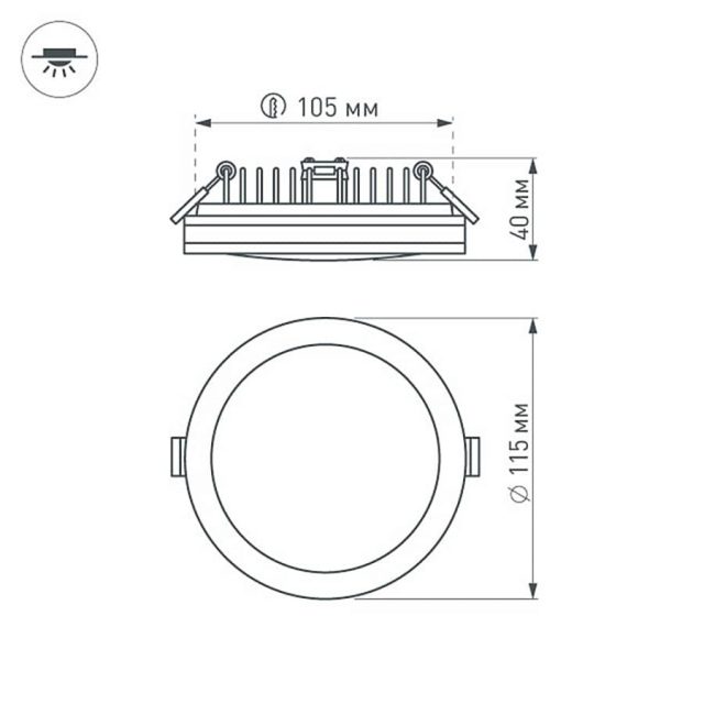 Светодиодная панель LTD-115SOL-15W Warm White (ARL, IP44 Пластик, 3 года)