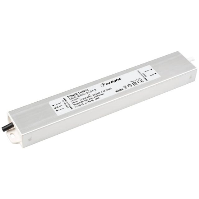 Блок питания ARPV-24060-SLIM-B (24V, 2.5A, 60W) (ARL, IP67 Металл, 3 года)