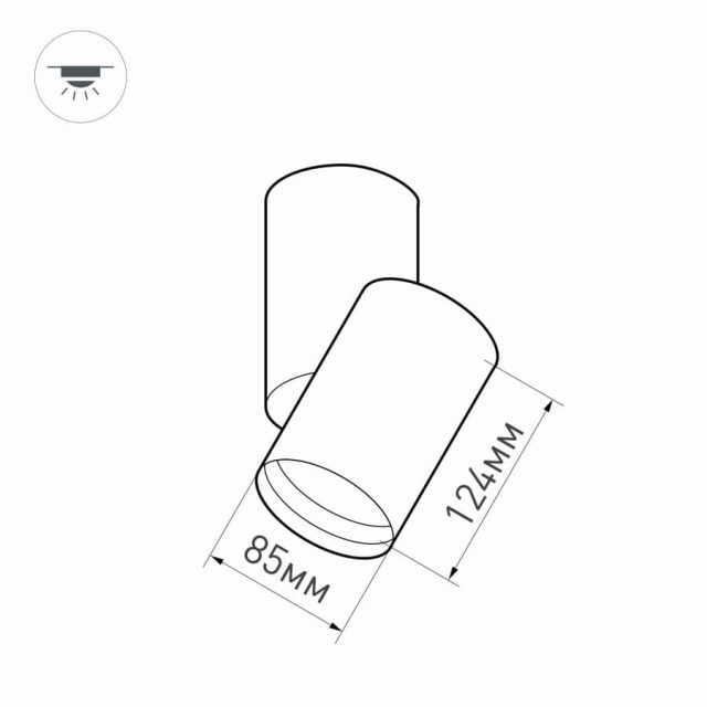 Светильник SP-POLO-SURFACE-TURN-R85-15W Warm3000 (WH-GD, 40 deg) (ARL, IP20 Металл, 3 года)