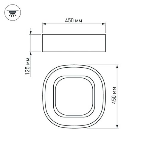 Светильник SP-TOR-QUADRAT-S450x450-35W Day4000 (WH, 120 deg) (ARL, IP20 Металл, 3 года)