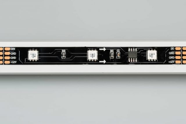 Лента SPI-5000-5060-30 12V Cx3 RGB-Auto (Black 10mm, 6.5W/m, IP20) (ARL, Открытый, IP20)