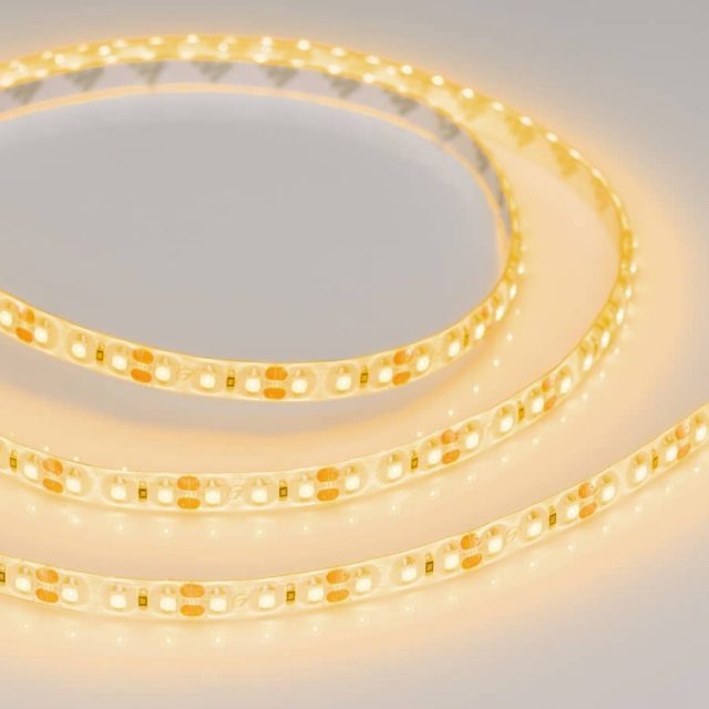 Лента RTW 2-5000SE 12V Yellow 2x (3528, 600 LED, LUX) (ARL, 9.6 Вт/м, IP65)