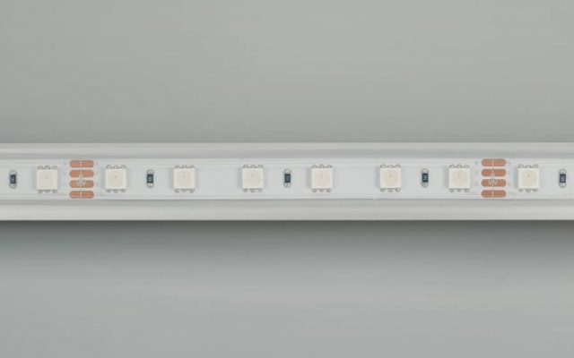 Лента RTW 2-5000P 24V RGB 2x (5060, 300 LED, LUX) (ARL, 14.4 Вт/м, IP66)