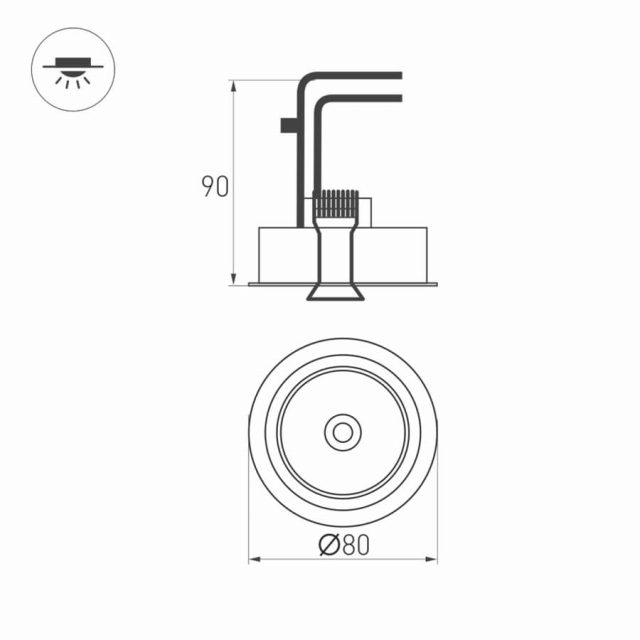 Светильник CL-SIMPLE-R78-9W Warm3000 (BK, 45 deg) (ARL, IP20 Металл, 3 года)