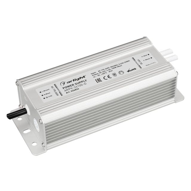 Блок питания ARPV-24100-D (24V, 4.2A, 100W) (ARL, IP67 Металл, 3 года)