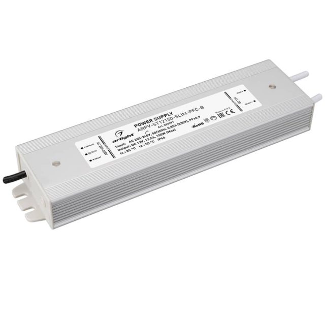 Блок питания ARPV-ST12150-SLIM-PFC-B (12V, 12.5A, 150W) (ARL, IP67 Металл, 3 года)