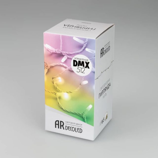 Светодиодная гирлянда ARD-STRING-CLASSIC-10000-WHITE-100LED-LIVE RGB-DMX (24V, 10W) (ARDCL, IP65)