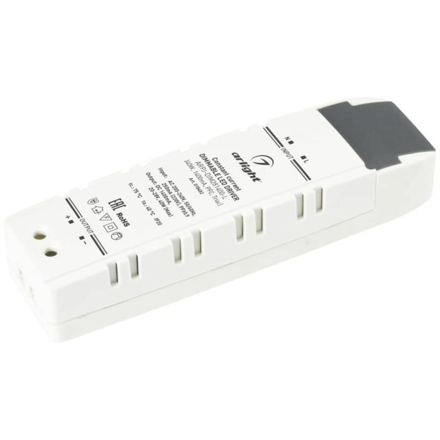 Блок питания ARPJ-DIM281400-L (40W, 1400mA, PFC, Triac) (ARL, IP20 Пластик, 2 года)