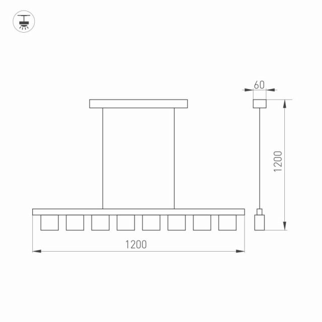 Светильник SP-LEGACY-S1200x60-8x6W Warm3000 (BK, 34 deg) (ARL, IP20 Металл, 3 года)