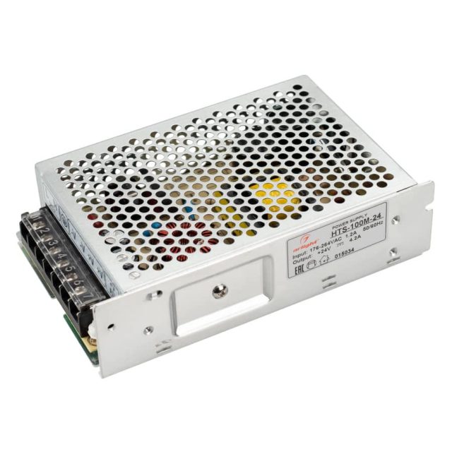 Блок питания HTS-100M-24 (24V, 4.2A, 100W) (ARL, IP20 Сетка, 3 года)