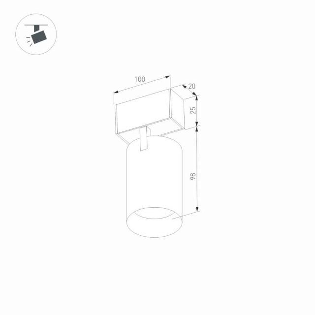 Светильник MAG-SPOT-25-R90-9W Warm3000 (BK, 30 deg, 24V) (ARL, IP20 Металл, 3 года)