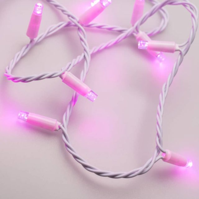 Светодиодная гирлянда ARD-STRING-CLASSIC-10000-WHITE-100LED-STD PINK (230V, 7W) (ARDCL, IP65)