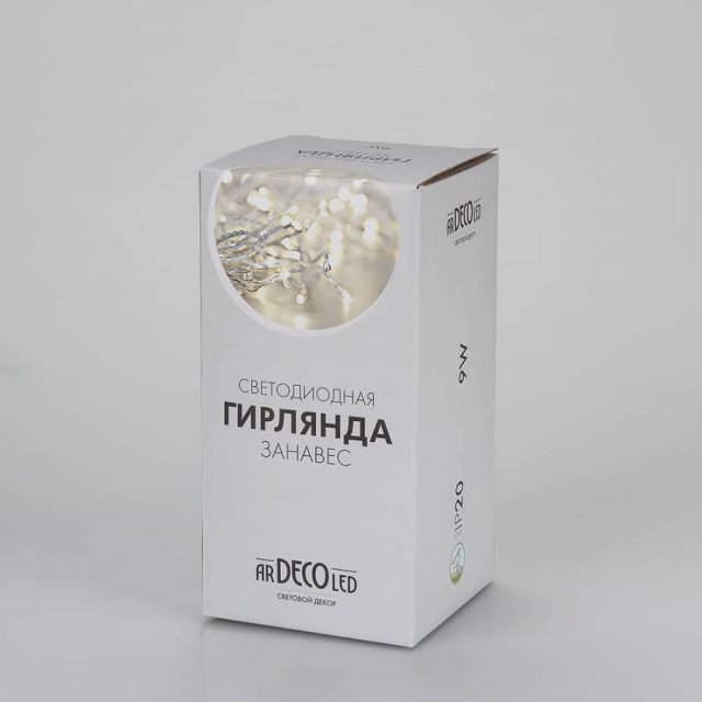 Светодиодная гирлянда ARD-CURTAIN-HOME-1500×1500-CLEAR-144LED Warm (230V, 6W) (ARDCL, IP20)