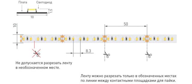 Лента TWIST-A120-10mm 24V White6000 (10 W/m, IP20, 2835, 5m) (ARL, Открытый)