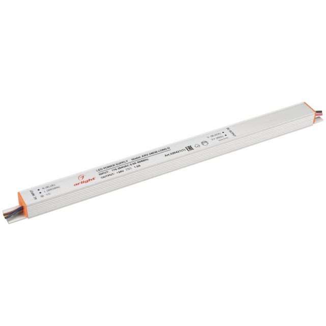 Блок питания ARV-24036-LONG-D (24V, 1.5A, 36W) (ARL, IP20 Металл, 2 года)