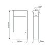 Светильник LGD-PATH-FRAME-ROTARY-H300-6W Warm3000 (BK, 111 deg, 230V) (ARL, IP65 Металл, 3 года)