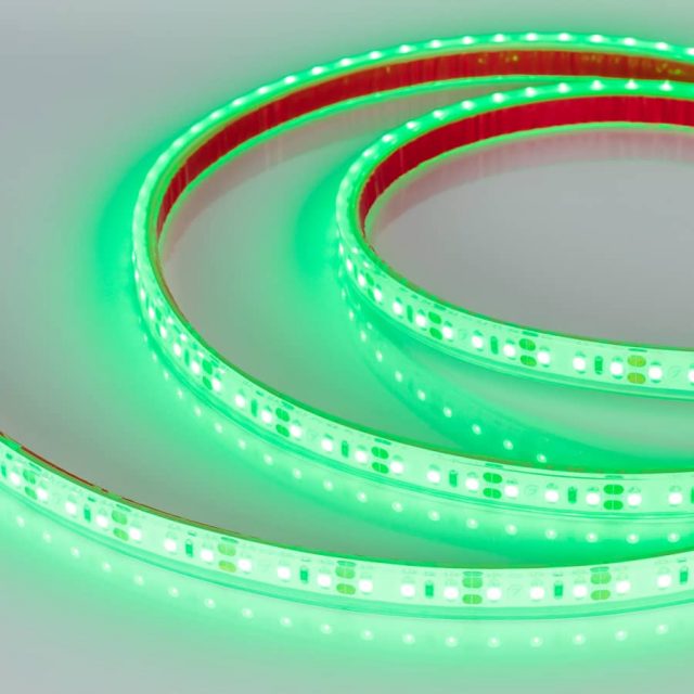 Лента RTW 2-5000PGS 12V Green 2x (3528, 600 LED, LUX) (ARL, 9.6 Вт/м, IP67)