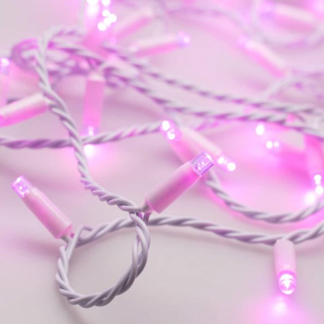 Светодиодная гирлянда ARD-STRING-CLASSIC-10000-WHITE-100LED-STD PINK (230V, 7W) (ARDCL, IP65)