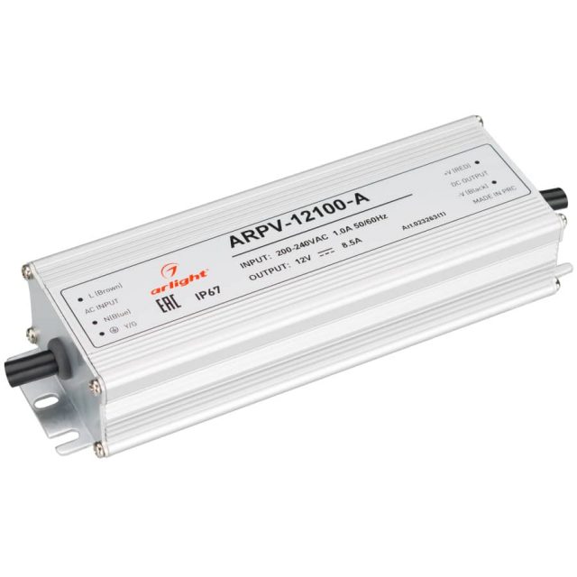 Блок питания ARPV-12100-A (12V, 8.5A, 100W) (ARL, IP67 Металл, 3 года)