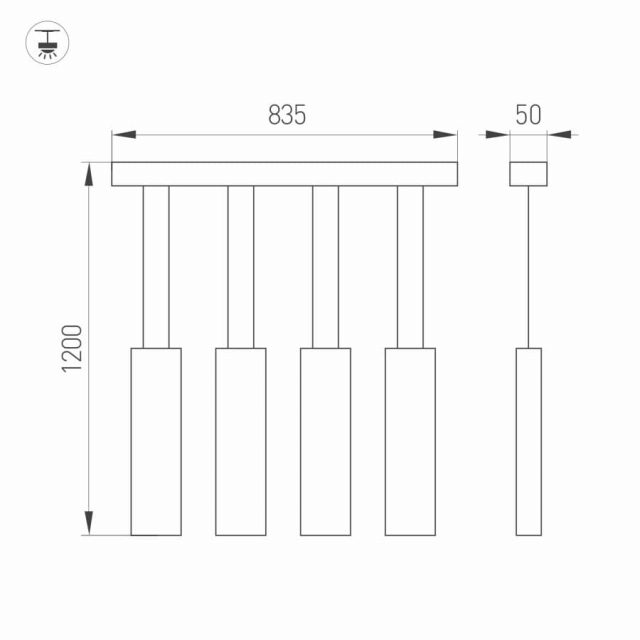 Светильник SP-LEGACY-S835x50-4x6W Warm3000 (BK, 34 deg) (ARL, IP20 Металл, 3 года)