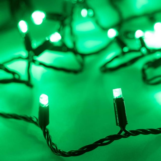 Светодиодная гирлянда ARD-STRING-CLASSIC-10000-BLACK-100LED-STD GREEN (230V, 7W) (ARDCL, IP65)